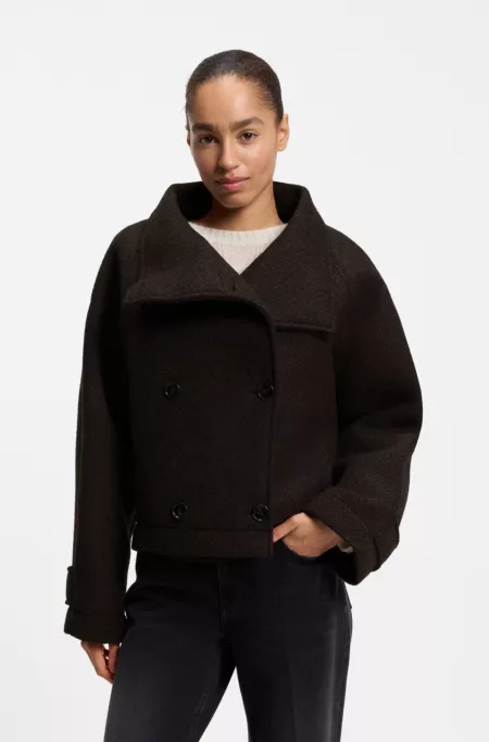 Relaxed-fit coat with two-tone texture