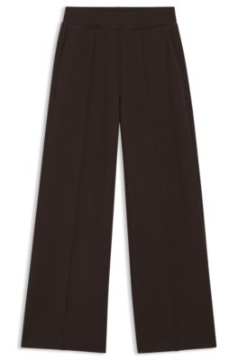 Wide-leg relaxed-fit pants with Double B logo, Brown