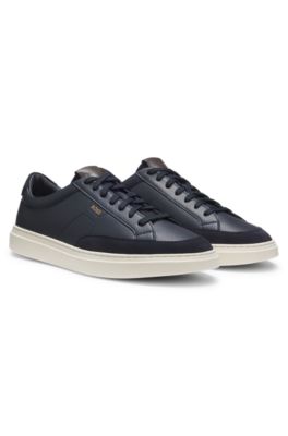 Deportivas de piel con ribetes de ante, Azul oscuro