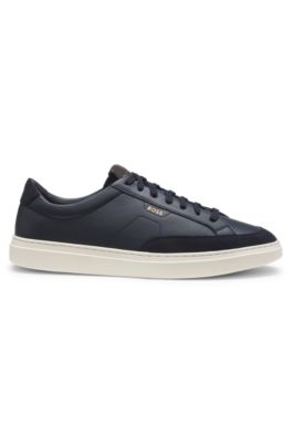 Deportivas de piel con ribetes de ante, Azul oscuro