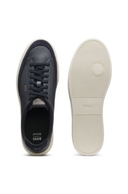 Deportivas de piel con ribetes de ante, Azul oscuro