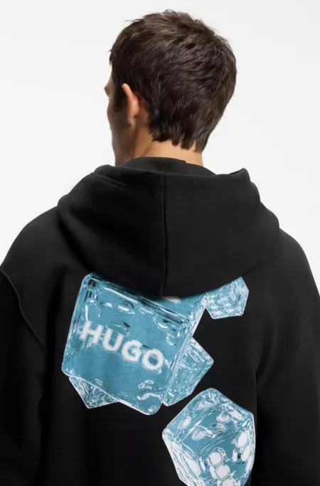 Graphic-print cotton hoodie in a relaxed fit