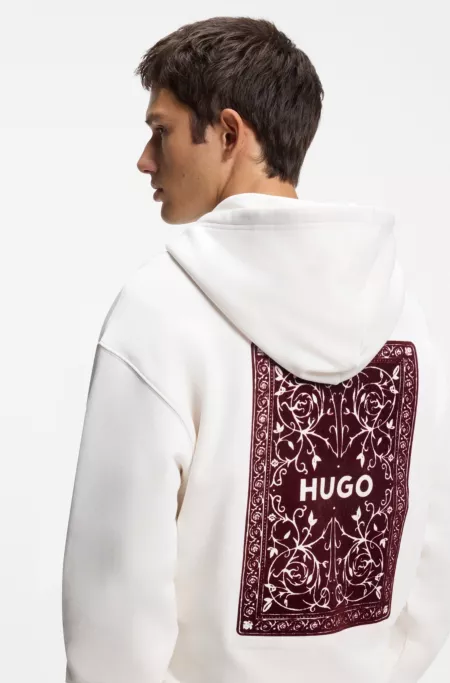 Graphic-print cotton hoodie in a relaxed fit