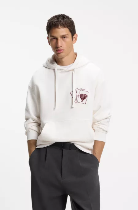 Graphic-print cotton hoodie in a relaxed fit