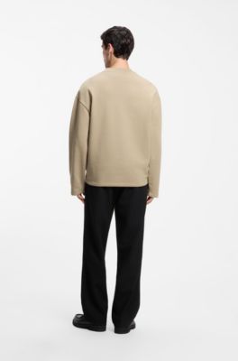 Sudadera relaxed fit con ilustraci&oacute;n bordada en el pecho, Beige