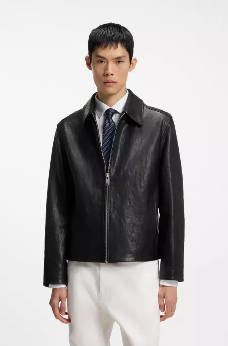 Regular-fit jacket in nappa leather