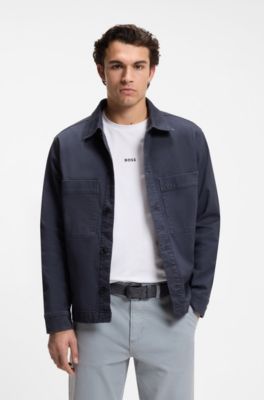 Suede belt with logo keeper, Dark Blue