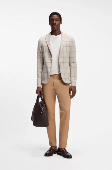 Slim-fit jacket in checked fabric