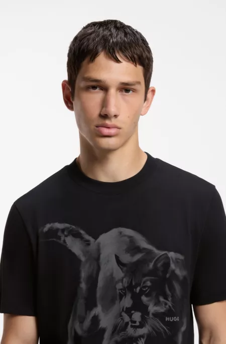 Cotton-jersey T-shirt with graphic print