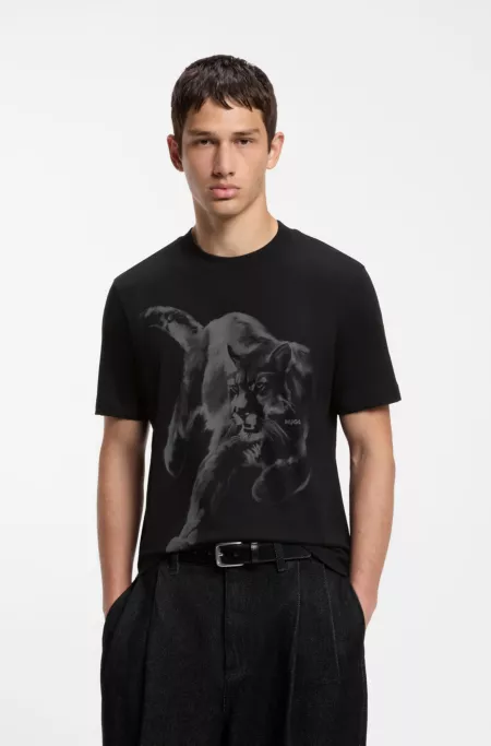 Cotton-jersey T-shirt with graphic print