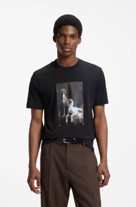 Cotton-jersey T-shirt with graphic print