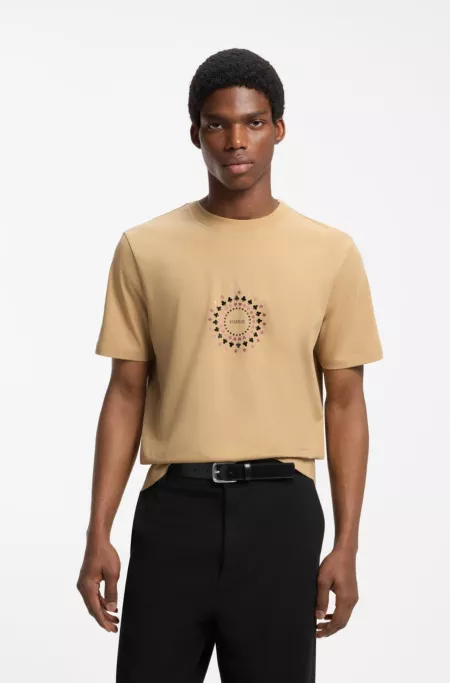 Cotton T-shirt with playing-card foil graphic