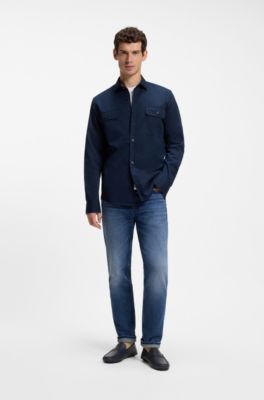 Tumbled-leather loafers with driver sole, Dark Blue