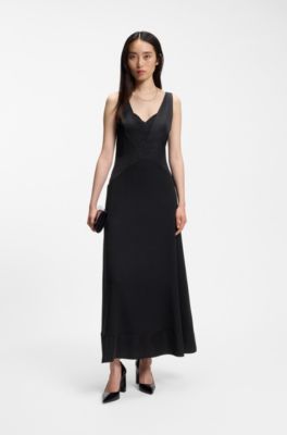 Sleeveless maxi dress with V-neckline, Light Blue