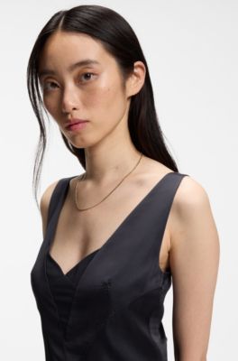 Sleeveless maxi dress with V-neckline, Light Blue