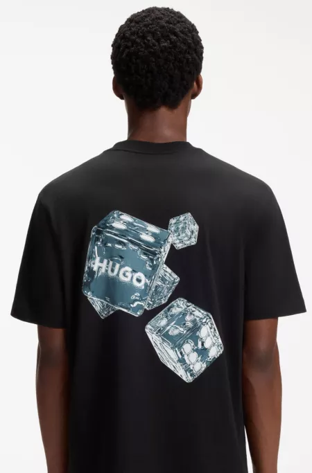 Cotton-jersey T-shirt with printed artwork