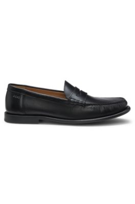Mocasines de piel con detalle de antifaz, Negro