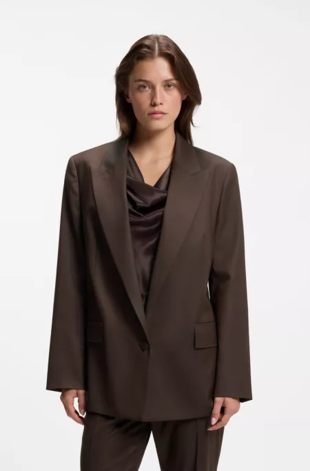 Regular-fit jacket in two-tone virgin wool