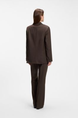 Regular-fit jacket in two-tone virgin wool, Dark Brown