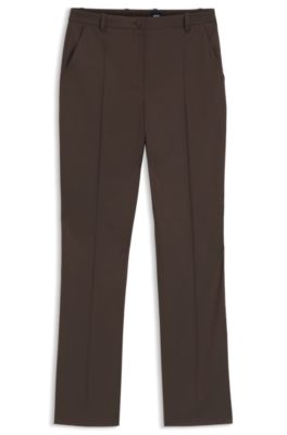 Relaxed-fit pants in two-tone virgin wool, Brown