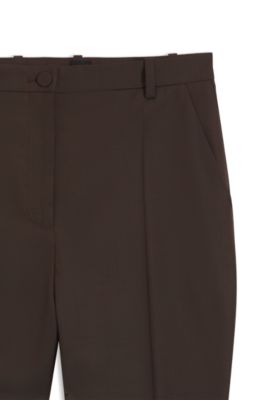 Relaxed-fit pants in two-tone virgin wool, Brown