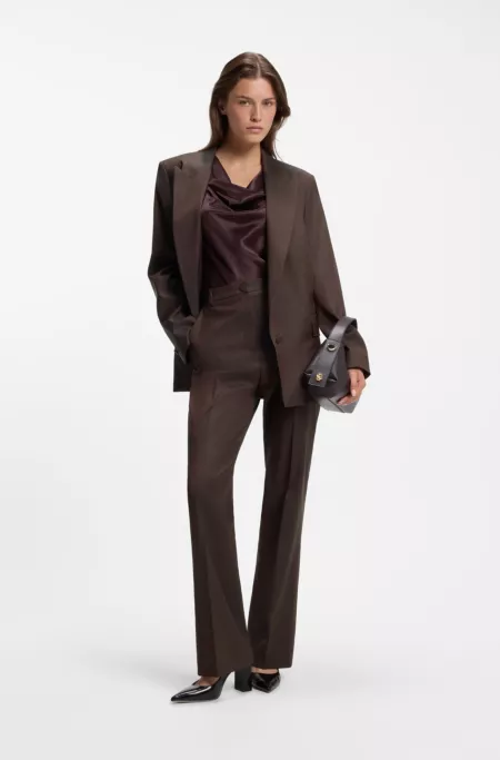 Relaxed-fit pants in two-tone virgin wool