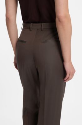 Relaxed-fit pants in two-tone virgin wool, Brown