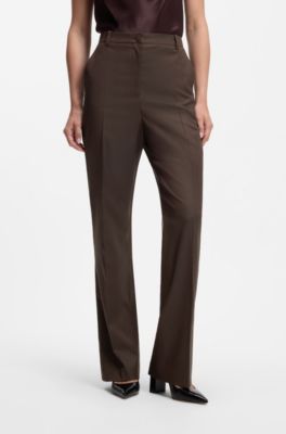 Relaxed-fit pants in two-tone virgin wool, Brown