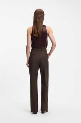 Relaxed-fit pants in two-tone virgin wool, Brown