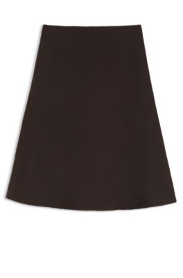 A-line skirt in a wool blend, Brown