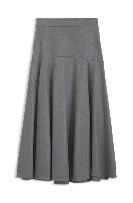 A-line skirt in melange flannel