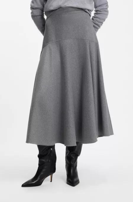 A-line skirt in melange flannel