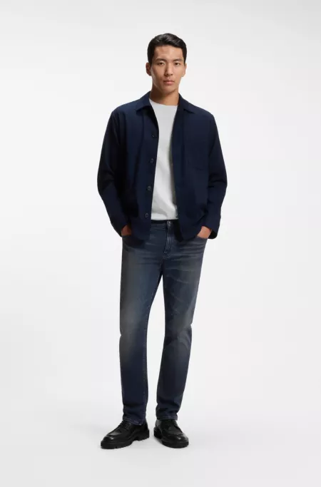 Slim-fit jeans in a dark-blue stretch-cotton blend