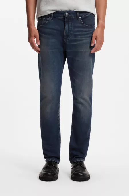 Slim-fit jeans in a dark-blue stretch-cotton blend