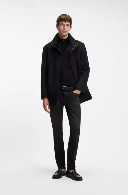 Delaware slim-fit jeans in black stretch denim