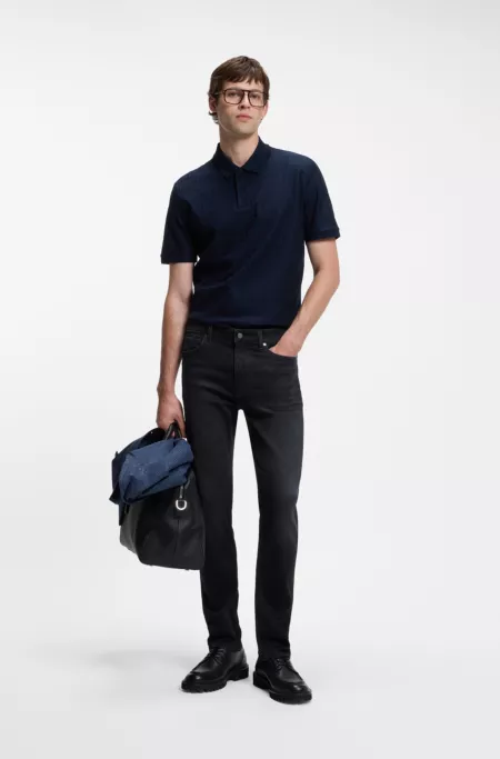 Delaware slim-fit jeans in knitted indigo stretch denim