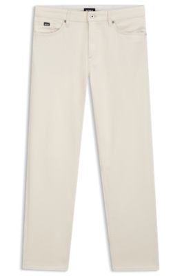 Straight-fit jeans in Italian ecru denim, White