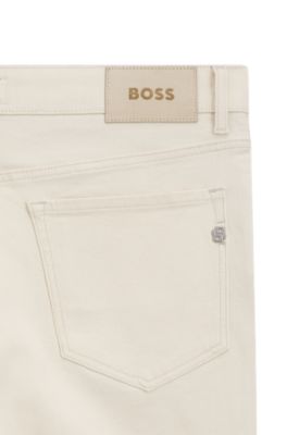 Straight-fit jeans in Italian ecru denim, White