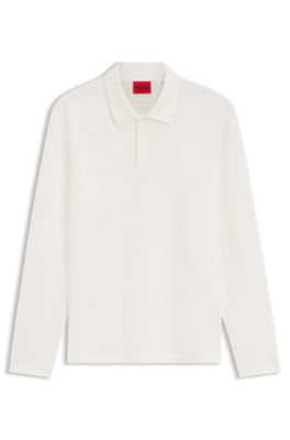 Polo slim fit de algod&oacute;n mercerizado, Blanco