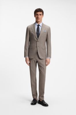 Slim-fit shirt in wrinkle-resistant gingham-check cotton, Light Blue