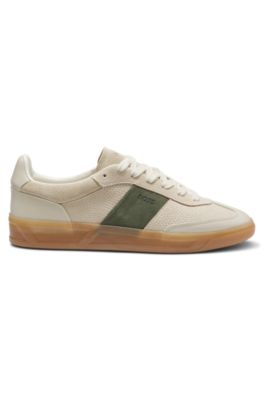 Sneakers in leather and suede, Light Beige