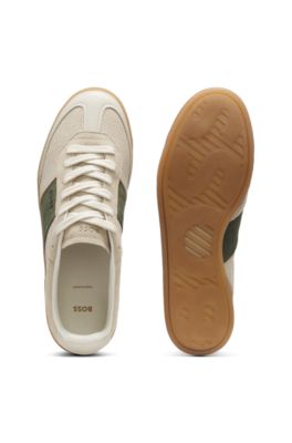 Sneakers in leather and suede, Light Beige