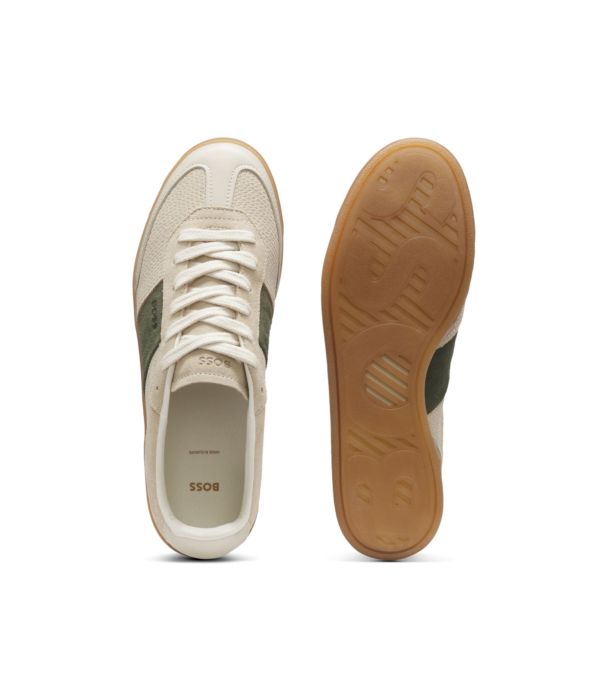 BOSS - Sneakers in leather and suede - Light Beige
