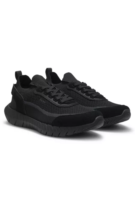 Sock sneakers with suede trims