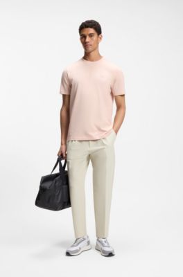 Lace-up sneakers in lightweight fabric with suede trims, White