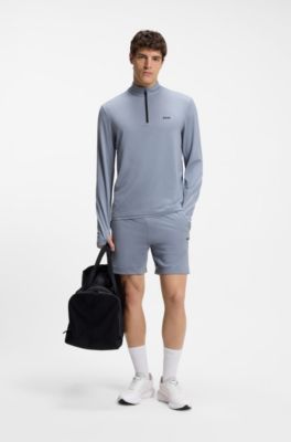 Deportivas de estilo running con apliques de piel, Blanco
