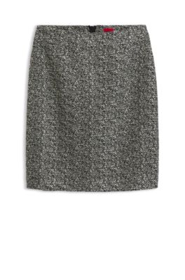 Slim-fit pencil skirt with herringbone pattern, Patterned