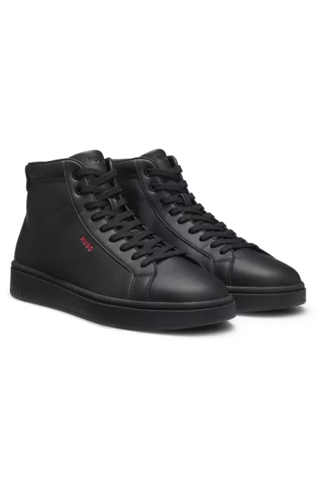 High-top sneakers in faux leather
