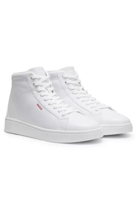 High-top sneakers in faux leather