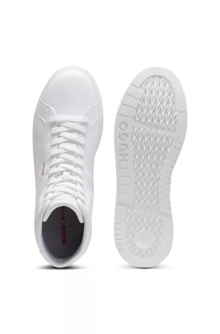 High-top sneakers in faux leather